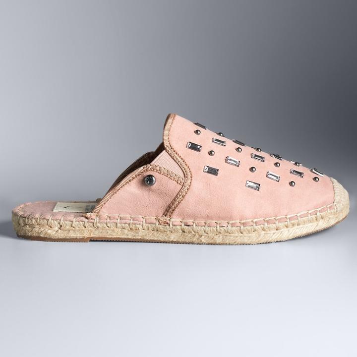 Simply Vera Vera Wang Poetry Women's Espadrille Mules, Size: 8.5, Pink