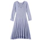 Girls 7-16 & Plus Size So&reg; Embellished Neck Cozy Dress, Size: 14 1/2, Med Blue