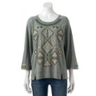 Women's Sonoma Goods For Life&trade; Embroidered French Terry Sweatshirt, Size: Large, Lt Green