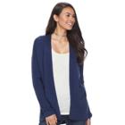 Juniors' So&reg; Drop Shoulder Rib Sleeve Cardigan, Teens, Size: Large, Blue