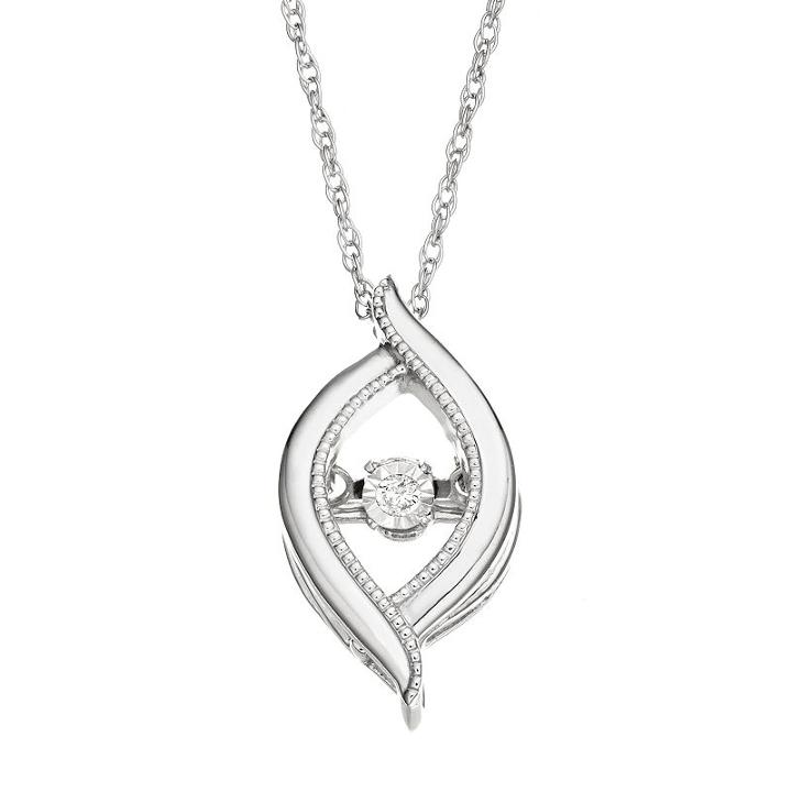 Dancing Love Diamond Accent Sterling Silver Marquise Pendant Necklace, Women's