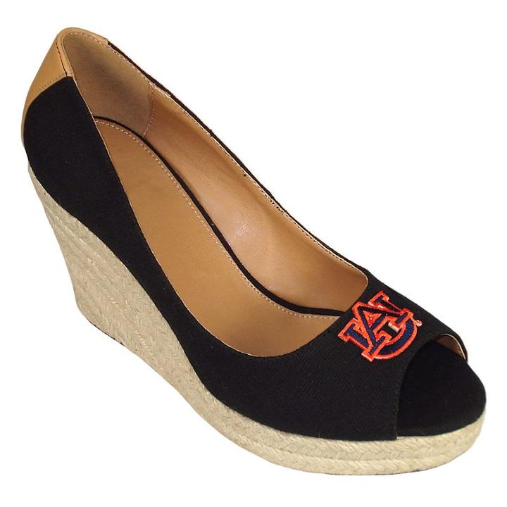 Women's Campus Cruzerz Auburn Tigers South Park Platform Wedge Heels, Size: 8, Black