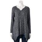 Women's French Laundry Ribbed Shark-bite Top, Size: Medium, Grey Other