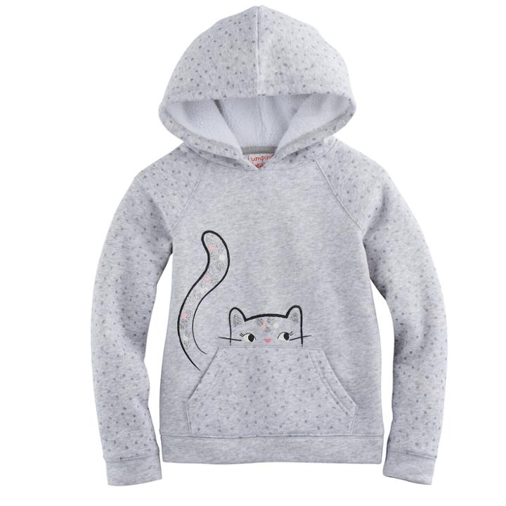 Girls 4-10 Jumping Beans&reg; Hooded Pullover, Size: 6x, Light Grey