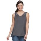Women's Apt. 9&reg; Strappy Embellished Tank, Size: Medium, Dark Grey