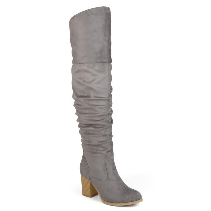 Journee Collection Kaison Women's Over-the-knee Boots, Size: 10.5 Wc, Med Grey