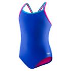 Girls 7-16 Speedo Crossback One-piece Swimsuit, Size: 12, Med Blue