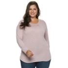 Plus Size Apt. 9&reg; Essential Long Sleeve Top, Women's, Size: 4xl, Lt Purple