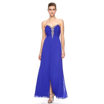Women's 1 By 8 Embellished Strapless Gown, Brt Blue