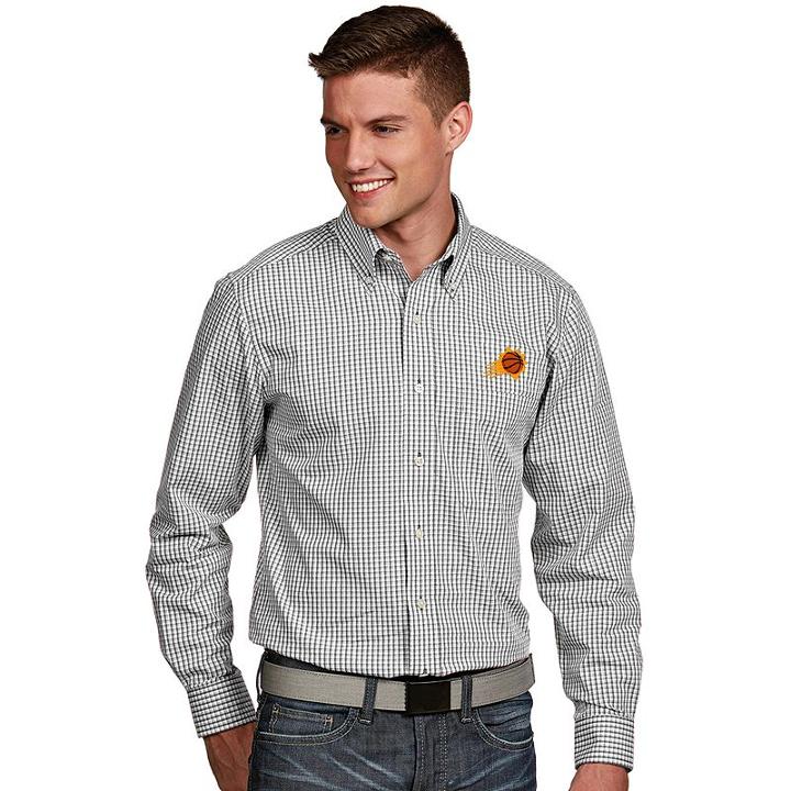 Men's Antigua Phoenix Suns Associate Plaid Button-down Shirt, Size: Small, White Oth