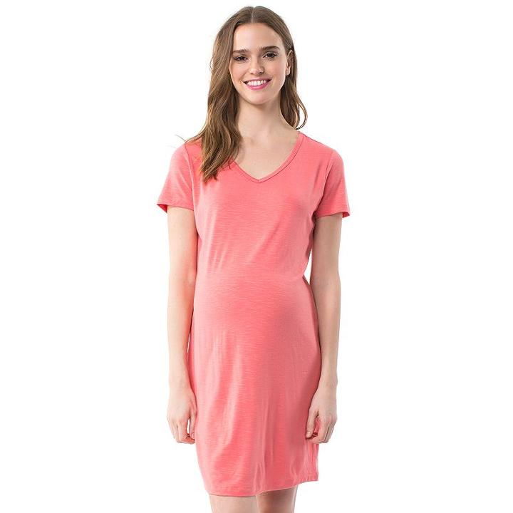 Maternity Pip & Vine By Rosie Pope Ruched T-shirt Dress, Women's, Size: S-mat, Drk Yellow