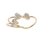 Lc Lauren Conrad Simulated Crystal Heart Midi Ring, Women's, Size: 3, Gold