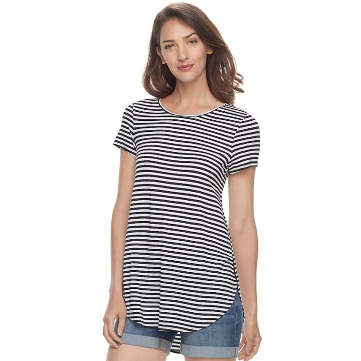 Women's Apt. 9&reg; Essential High-low Tunic, Size: Xl, Black