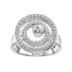 Simply Vera Vera Wang Concentric Circle Ring With Swarovski Crystals, Women's, Size: 8, White