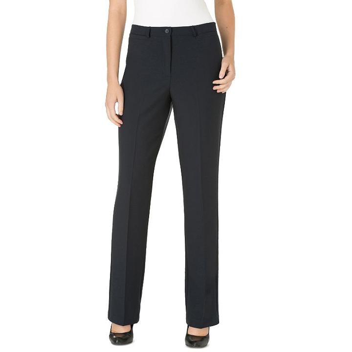 Women's Haggar&reg; Original Fit Comfort Waist Straight-leg Pants, Size: 4, Blue (navy)