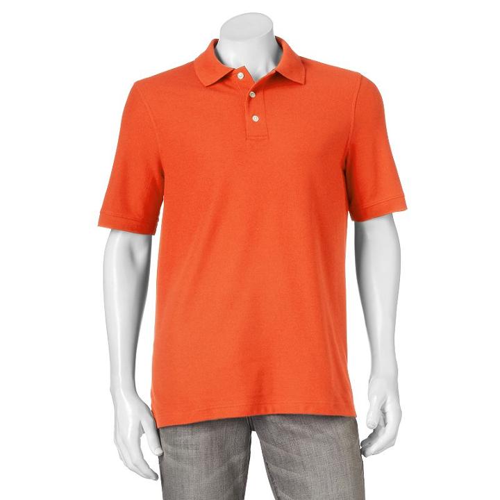 Men's Croft & Barrow&reg; Performance Tailored-fit Pique Polo, Size: Xxl, Med Orange