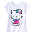 Girls 7-16 Hello Kitty&reg; Glitter Tee, Girl's, Size: Large, White