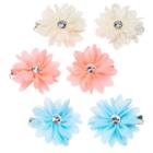 Girls 4-16 6-pk. Neon Flower Hair Clips, Brt Orange