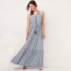 Women's Lc Lauren Conrad Print Halter Maxi Dress, Size: Medium, Grey