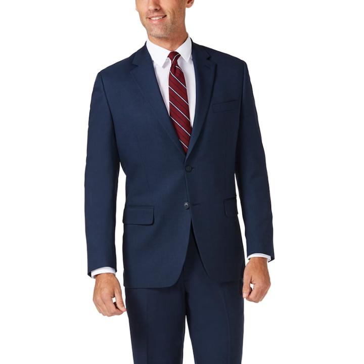 Men's Haggar Travel Performance Tailored Fit Stretch Suit Jacket, Size: 40 - Regular, Blue