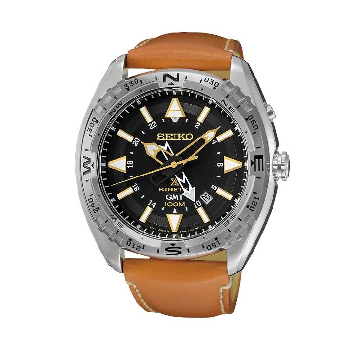 Seiko Men's Prospex Leather Kinetic Watch - Sun055, Brown