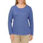 Dickies, Plus Size Thermal Crewneck Tee, Women's, Size: 1xl, Blue Other