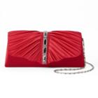 Gunne Sax By Jessica Mcclintock Andrea Satin Ruched Rhinestone Clutch, Women's, Red