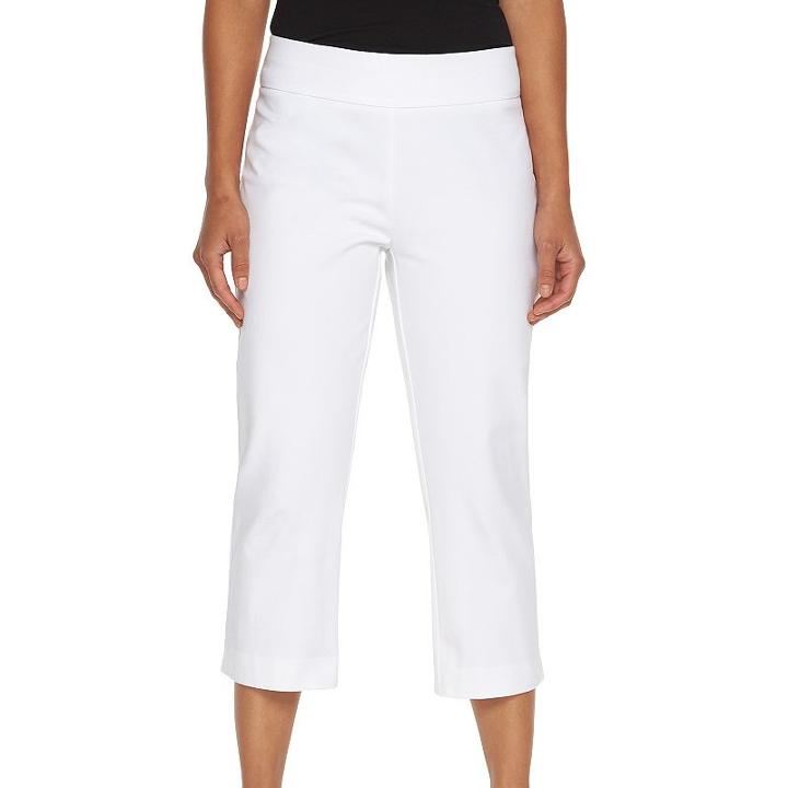 Women's Dana Buchman Twill Capri Pants, Size: Xl, White