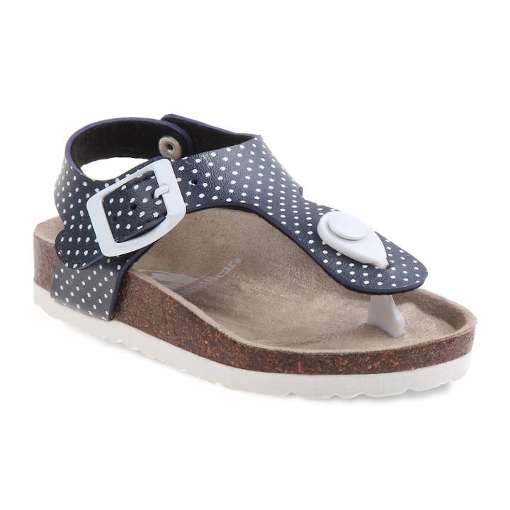 Rugged Bear Polka Dot Toddler Girls' Sandals, Size: 7 T, Blue (navy)