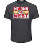 Men's Kansas City Chiefs 2017 Afc West Division Champions Line Of Scrimmage Tee, Size: Large, Dark Grey