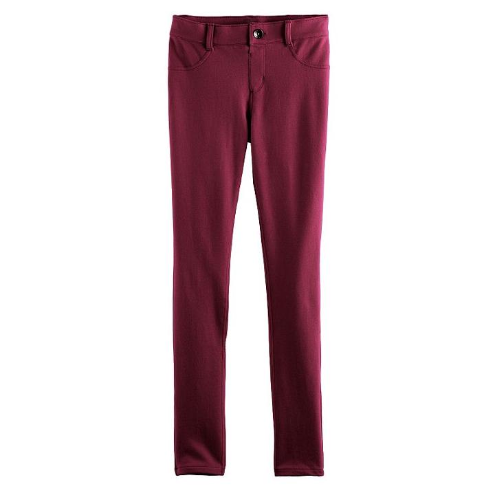 Girls 7-16 & Plus Size So&reg; Knit Jegging, Size: 12, Dark Pink