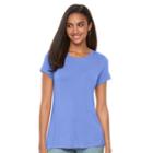 Women's Apt. 9&reg; Essential Crewneck Tee, Size: Medium, Blue (navy)