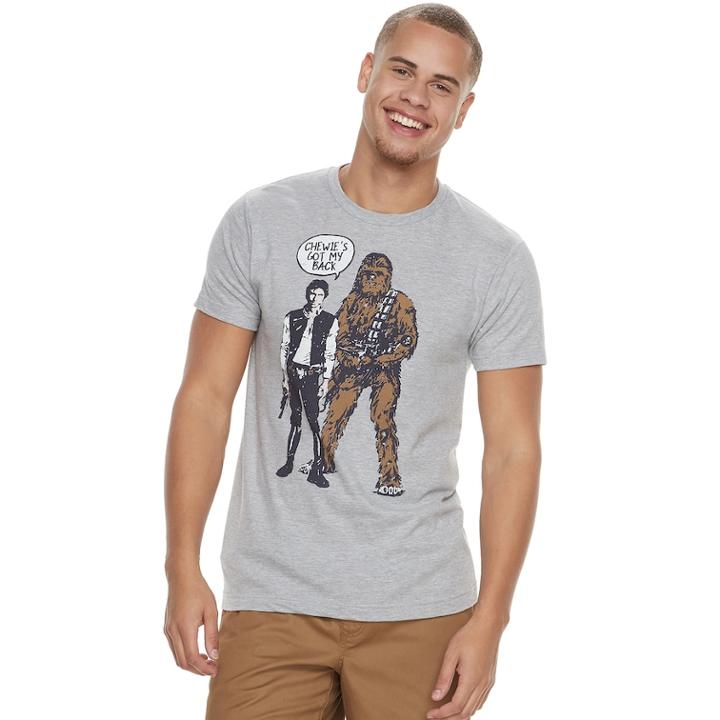 Men's Star Wars Han Solo & Chewbacca Tee, Size: Large, Grey