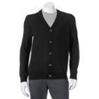 Big & Tall Apt. 9 Modern-fit Marled Merino Cardigan Sweater, Men's, Size: 4xb, Black