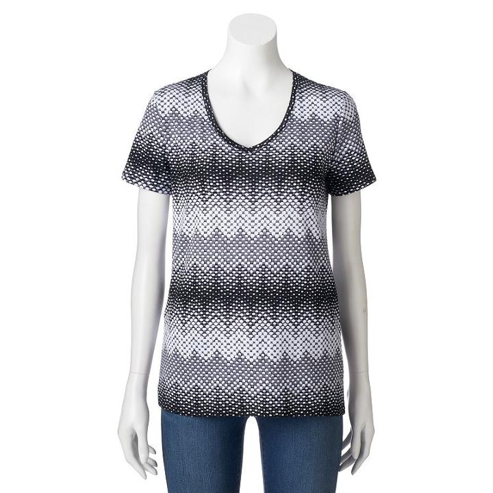 Women's Croft & Barrow&reg; Essential V-neck Tee, Size: Xl, Dark Grey
