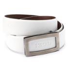 Men's Izod Cutout Logo Plaque Golf Belt, Size: 36, White