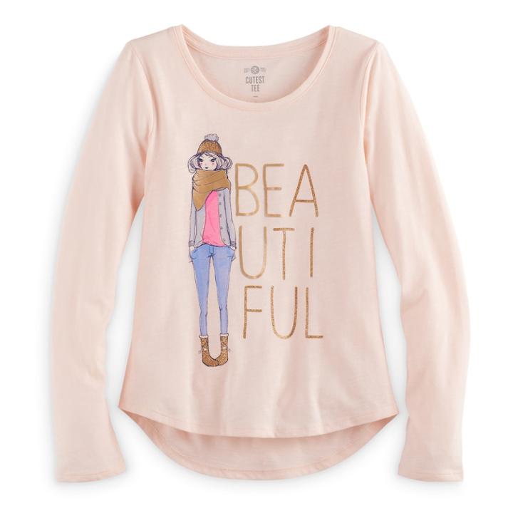Girls 7-16 & Plus Size So&reg; Shine Core Graphic Tee, Size: 18 1/2, Natural