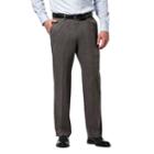 Men's Haggar Premium No-iron Khaki Stretch Classic-fit Flat-front Pants, Size: 40x34, Grey (charcoal)