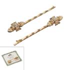Downton Abbey Gold Tone Simulated Crystal And Simulated Pearl Bobby Pin Set, Women's, White
