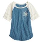 Girls 7-16 & Plus Size Mudd&reg; Sporty Raglan Graphic Tee, Size: 18 1/2, Dark Blue