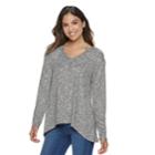Women's Juicy Couture High-low Tee, Size: Xs, Grey (charcoal)