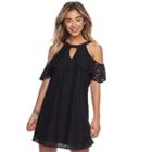 Juniors' Candie's&reg; Cold-shoulder Swing Dress, Teens, Size: Large, Black