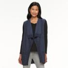 Women's Croft & Barrow&reg; Marled Flyaway Sweater Vest, Size: Xxl, Blue (navy)