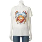 Juniors' Van Halen Choker Neck Graphic Tee, Teens, Size: Small, White