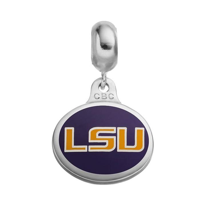 Fiora Sterling Silver Lsu Tigers Logo Charm, Women's, White