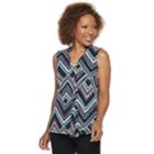 Petite Dana Buchman Pleated V-neck Tank, Women's, Size: Xl Petite, Blue (navy)