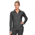 Women's Tek Gear&reg; Microfleece Half-zip Mockneck Top, Size: Small, Black