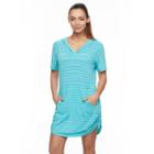 Women's Free Country Hooded Burnout Cover-up, Size: Small, Turquoise/blue (turq/aqua)