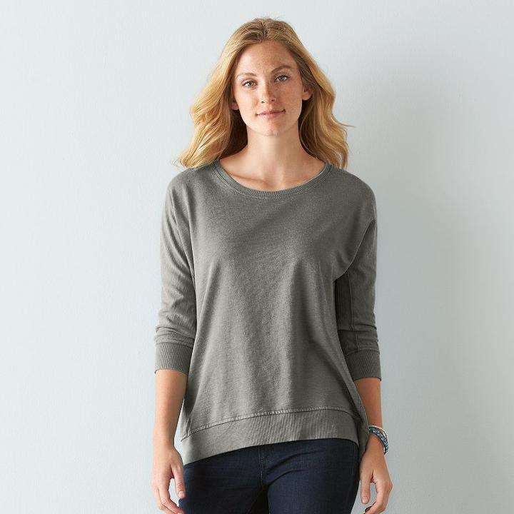 Women's Sonoma Goods For Life&trade; French Terry Dolman Top, Size: Xl, Grey