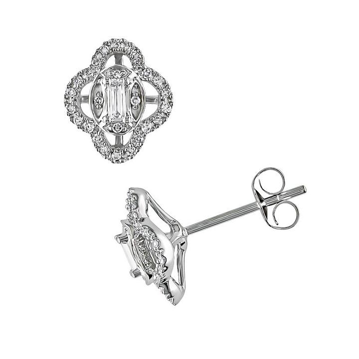 10k White Gold 1/4-ct. T.w. Diamond Stud Earrings, Women's